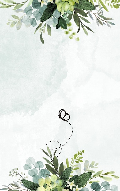 Foto groene en witte waterverf bloemen notitieboek kaft 1