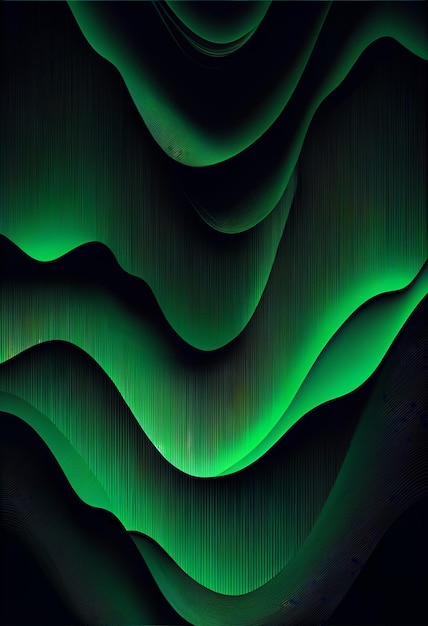 Groene en zwarte achtergrond met een groen patroon en het woord aurora erop