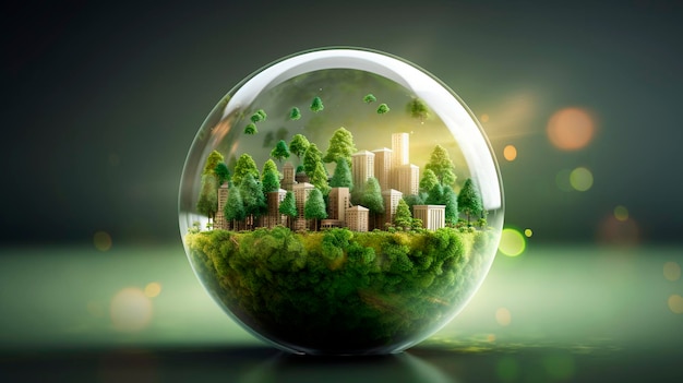 Groene energie duurzame industrie Het concept van milieu sociaal beheer Generatieve Ai