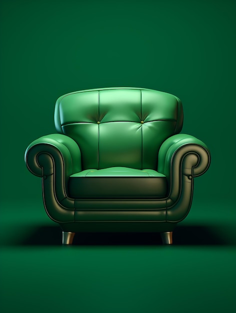 Groene fauteuil klassieke bank