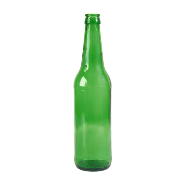 Groene fles geïsoleerd op de witte achtergrond