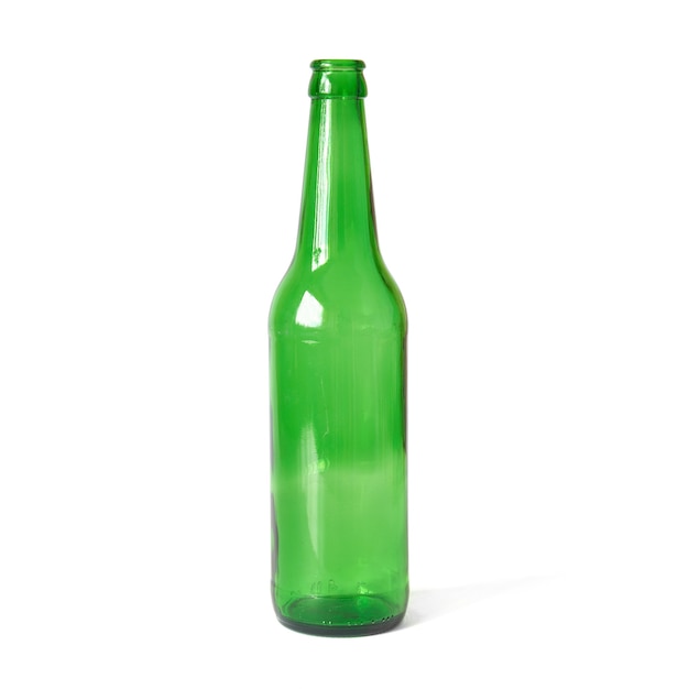 Groene fles geïsoleerd op de witte achtergrond