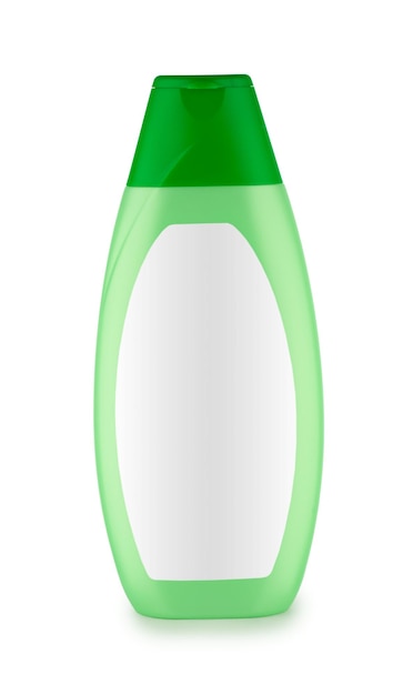 Foto groene fles shampoo geïsoleerd