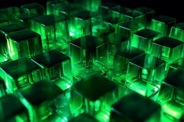 groene glazen blokjes in een groene doos