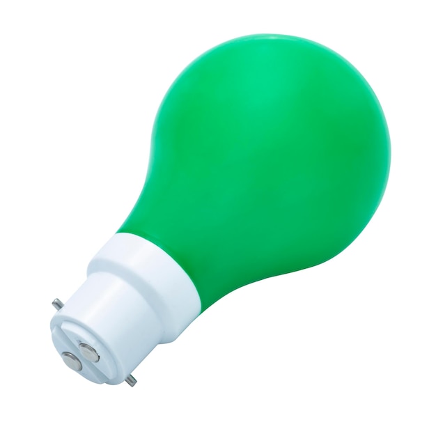 Groene gloeilamp op witte achtergrond