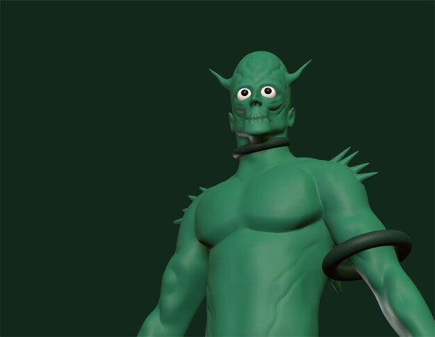 groene goblin 3d karakter voor halloween schrik karakter 3d ontwerp