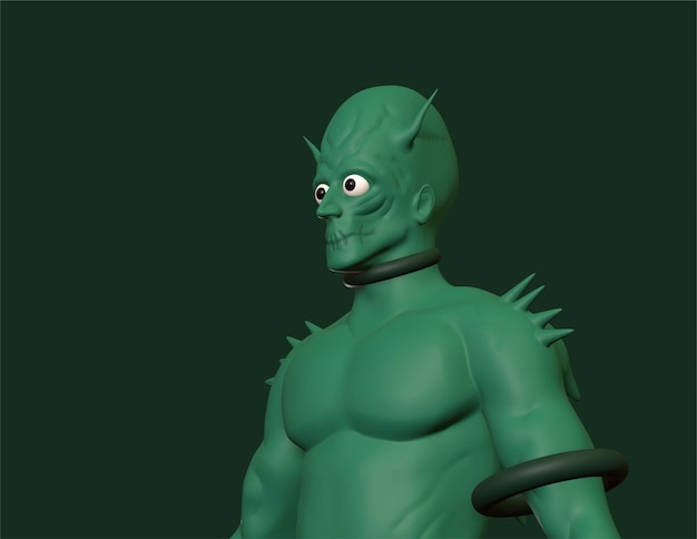 groene goblin 3d karakter voor halloween schrik karakter 3d ontwerp