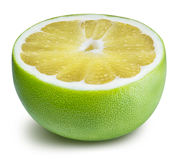 Groene grapefruit, lieverd, witte geïsoleerde grapefruit