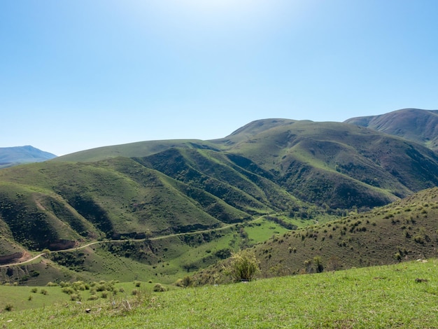 Groene hellingen en blauwe luchten Toerisme en reizen in Kirgizië