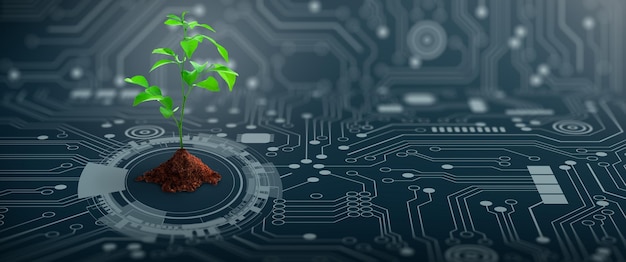 Groene informatica Groene technologie Groene IT csr en IT-ethiek Concept