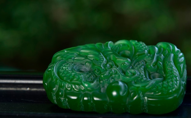 Groene jade Carving Het is een prachtige draakx9