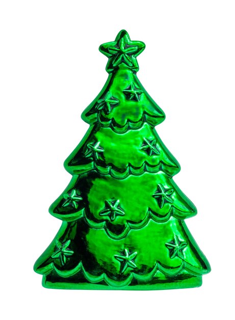 Groene kerstboom ornament bauble geïsoleerd op witte achtergrond