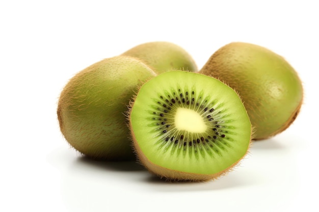 Groene Kiwi's Close-up Op Witte Achtergrond