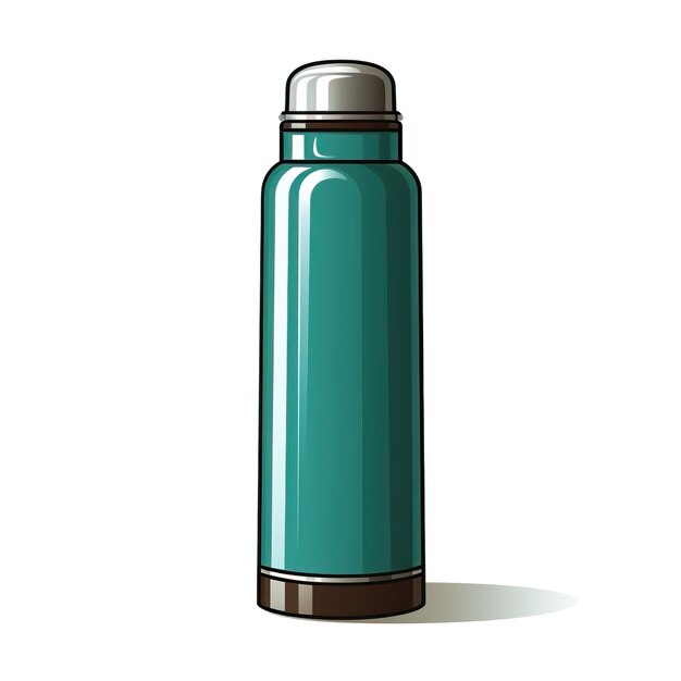 Foto groene kleur thermos isometrische vector witte achtergrond iso