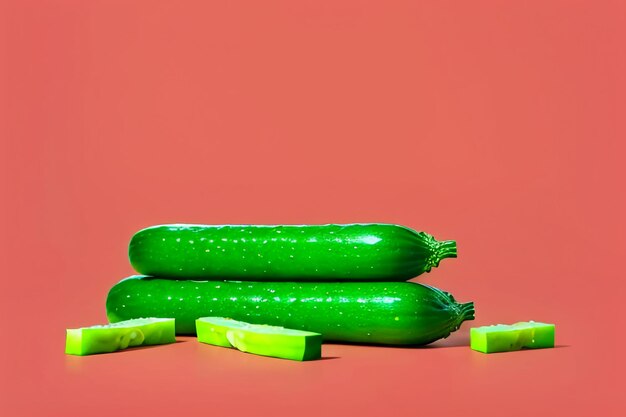Groene komkommer groente voedzaam heerlijk vers voedsel behang achtergrond illustratie