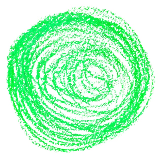 Foto groene krijt cirkel geïsoleerd op de witte achtergrond