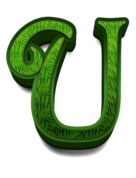 Foto groene letters van het alfabet