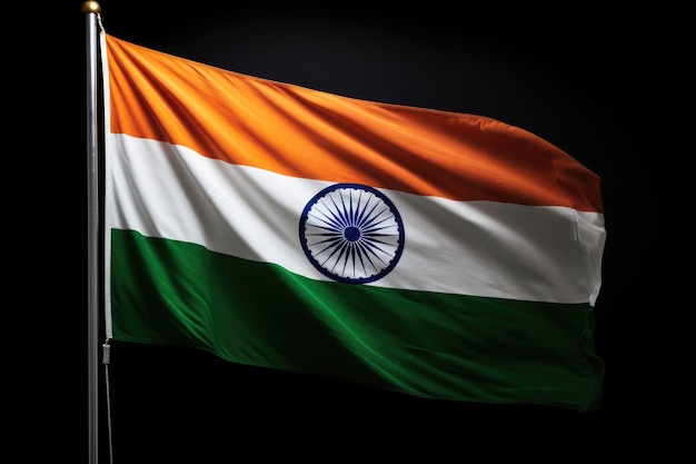 Groene marine en saffraan kesari kleur abstract vlagontwerp India onafhankelijkheidsdag Generatieve ai