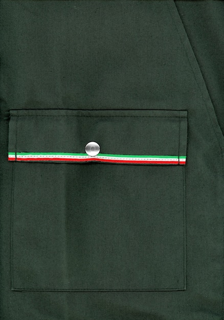 Groene militaire jas met vlag van Italië