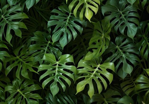 Groene monstera bladeren vintage op naadloze achtergrond