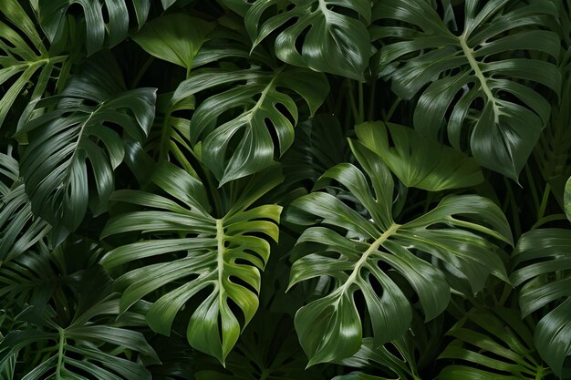 Groene monstera bladeren vintage op naadloze achtergrond