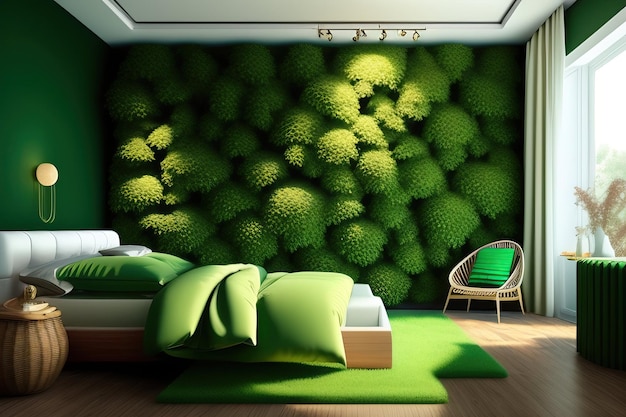 Groene muur interieur