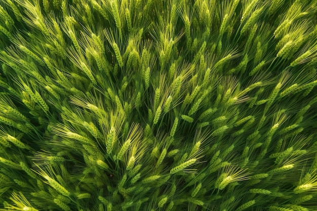 Groene oren van granen in het veld Groene achtergrond