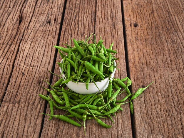 Groene paprika in een witte kom