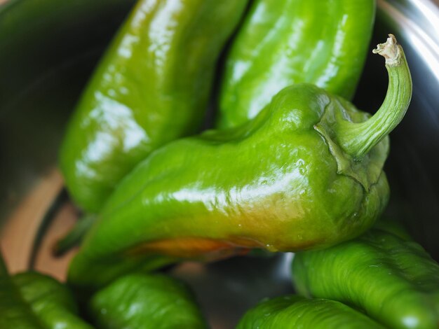 Groene paprika's groenten eten