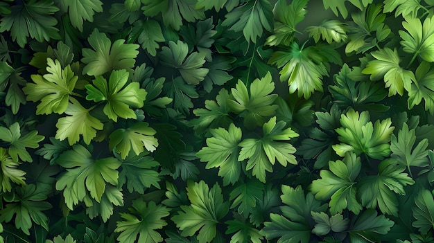 Groene peterselie achtergrond van boven naar beneden