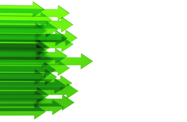 Groene pijl. Groeiend bedrijfsconcept als achtergrond. 3d teruggeven.