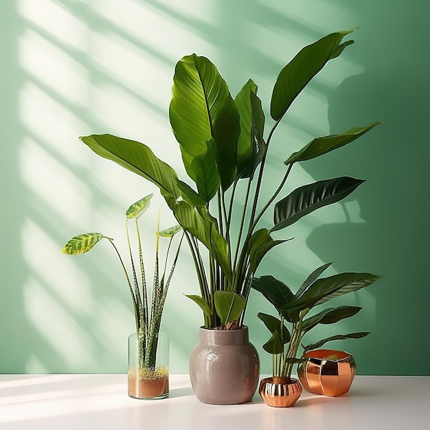 groene potplanten op tafel