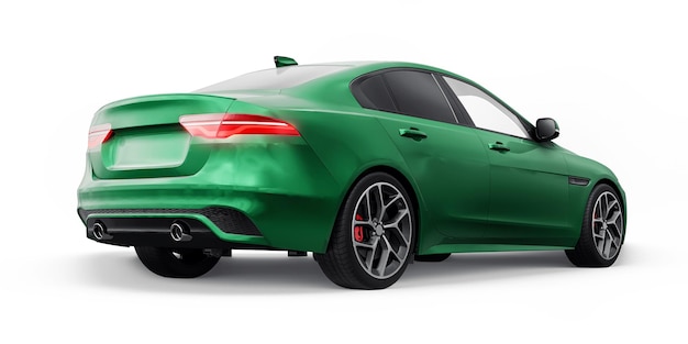 Groene Premium sportsedan 3D illustratie