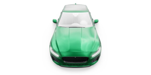 Groene Premium sportsedan 3D illustratie