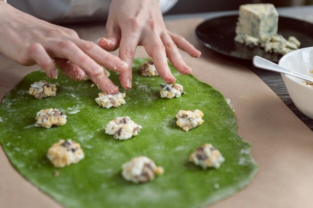 groene ravioli koken