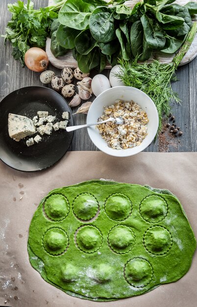 groene ravioli koken