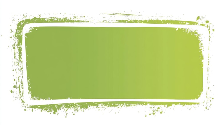 Foto groene rechthoekige postzegel met witte rand