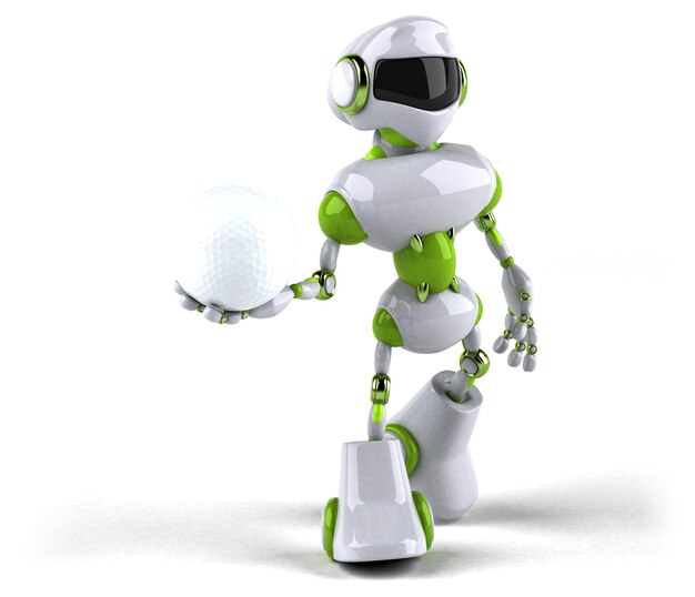 Foto groene robot - 3d illustratie