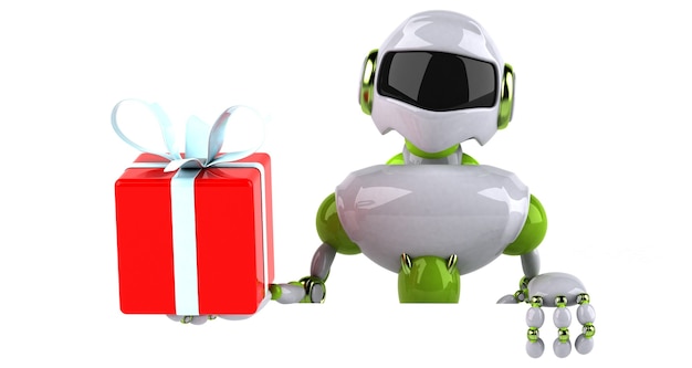 Foto groene robot - 3d illustratie