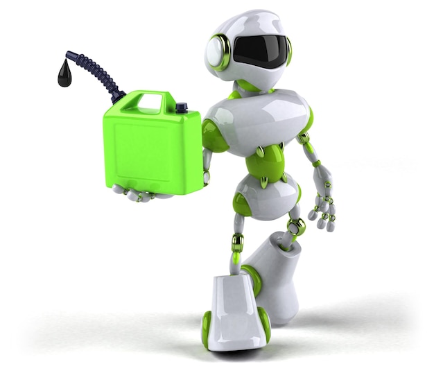 Groene Robot - 3D illustratie