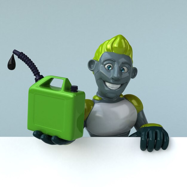 Groene Robot - 3D illustratie