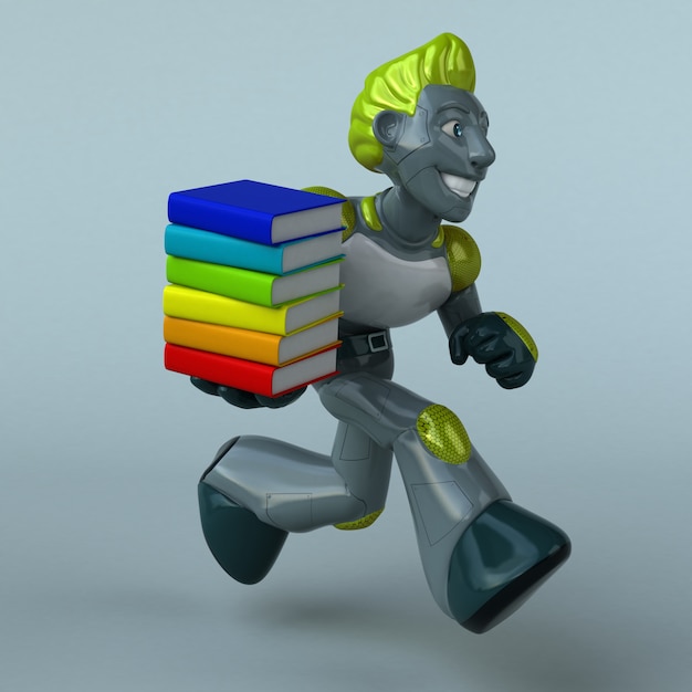 Foto groene robot 3d illustratie