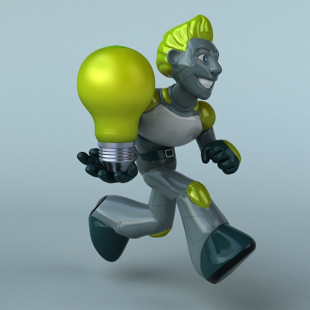Foto groene robot 3d illustratie