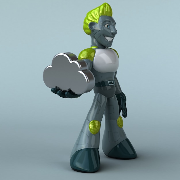 Groene Robot - 3D illustratie