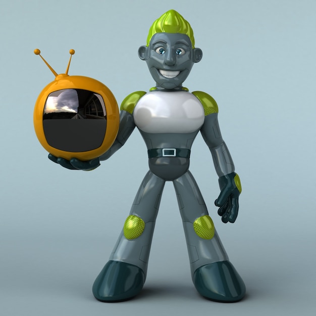 Groene robot - 3D-rendering