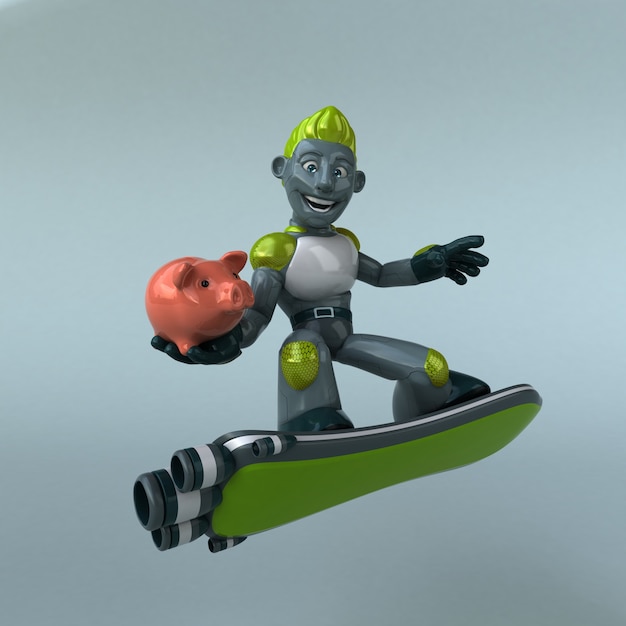 Foto groene robot illustratie