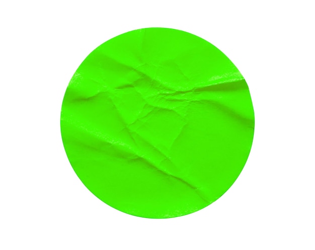 Groene ronde papieren sticker label geïsoleerd op een witte achtergrond