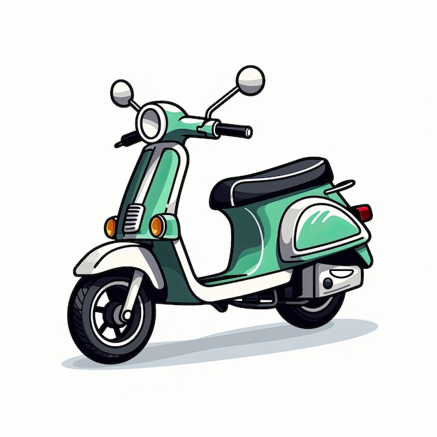 Groene scooter met zwarte stoel Generatieve ai Illustratie met vet gestreken