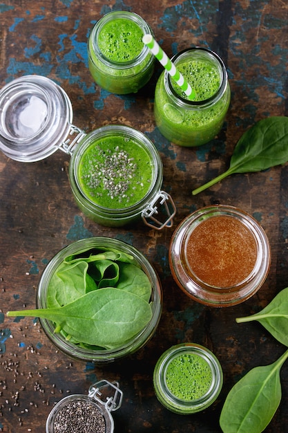 Groene spinazie smoothie