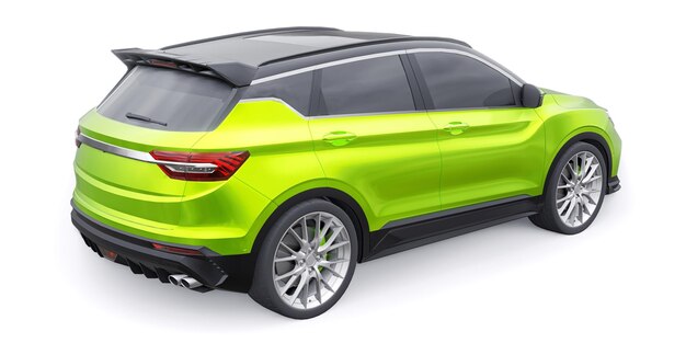 Groene sport compacte auto Suv 3d render illustrration